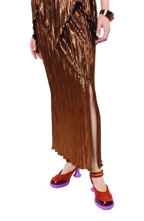 Anna Sui Fortuny Pleats Skirt in Bronze at Nordstrom, Size X-Small