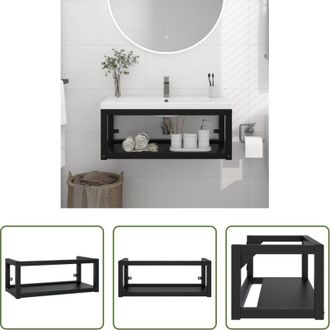 vidaXL vidaXL Struttura in ferro - Struttura per Lavabo a Parete Nera 79x38x31 cm in Ferro
