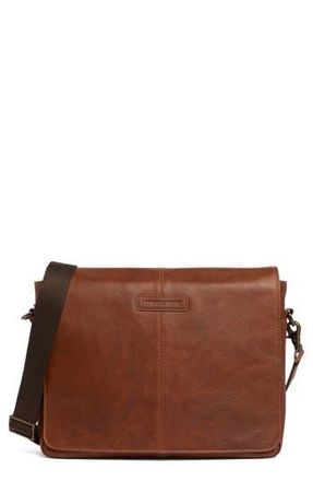 Johnston & Murphy Pebbled Leather Messenger Bag in Tan at Nordstrom Rack