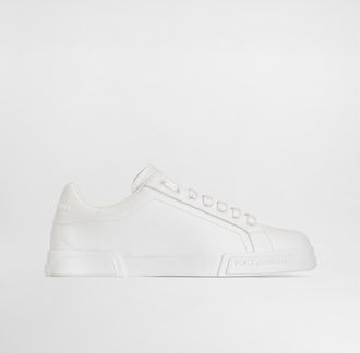 Dolce & Gabbana Portofino Light Sneaker In Calfskin - Man Sneakers White Leather 39.5