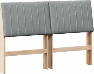 vidaXL Cabecero Tapizado Gris Claro 135 Cm Madera De Pino Macizo Vidaxl