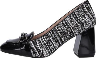 Emanuelle Vee Leren en Stoffen Loafers met Laklaag - Dames - Pumps - Zwart - 38 EU - Leer - Schoenen