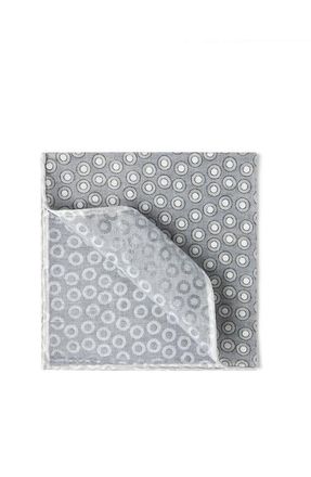 Brunello Cucinelli Spotted pocket square in Grey at Nordstrom