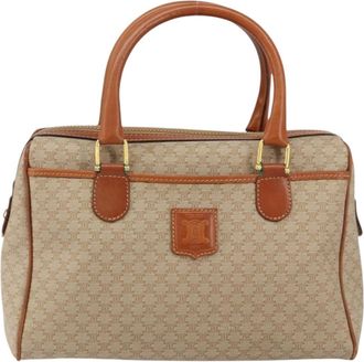 Celine Vintage Macadam Canvas Beige Canvas Handbag (Pre-Owned)