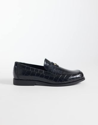 Asos Mocassini college nero coccodrillo