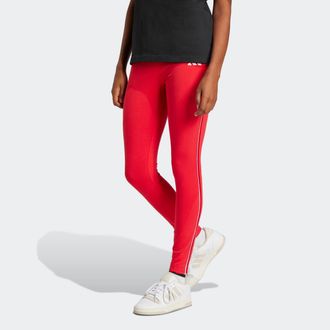 adidas Trainingstights ADIDAS SPORTSWEAR ESSENTIALS COLOR POP HIGH-WAISTED LEGGINGS, Damen, Gr. XXL, N-Gr, rot (pure ruby), Obermaterial: 90% Baumwolle, 10% 