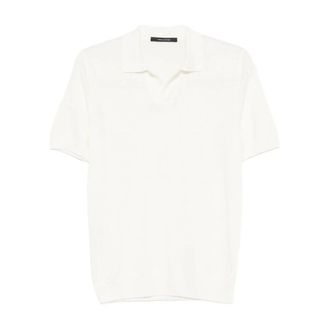 Tagliatore Tops, Heren, Wit, L, Katoen, Keith Gebreide Poloshirt