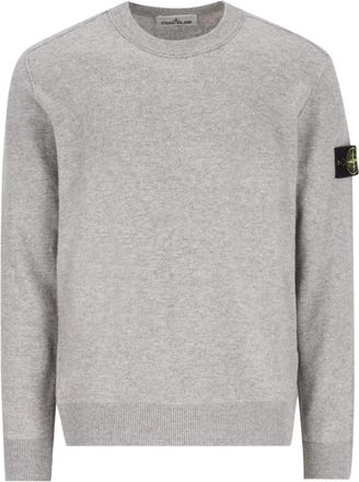 Stone Island Ronde hals trui - Heren - Ronde hals truien - Grijs - M - Wol - Truien & Vesten