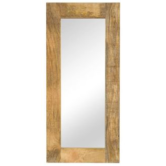 Berkfield Home Mirror Solid Mango Wood 50x110 cm in Brown