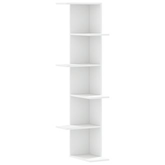 vidaXL Scaffale Angolare Muro Bianco 36,5x36,5x140cm Legno Multistrato - Vidaxl