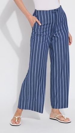 Lyss&eacute; Serafina Wide Leg Trousers in Vacay Chambray Stripe at Nordstrom Rack, Size X-Small
