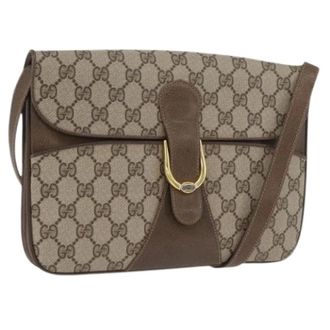 Gucci Pre-owned Cross Body Bags, female, Beige, Size: ONE SIZE Pre-owned Vintage GG Canvas Shoulder Bag