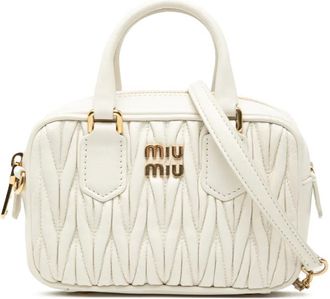 Miu Miu 2010-2025 Mini Matelasse Nappa Arcadie satchel - Bianco