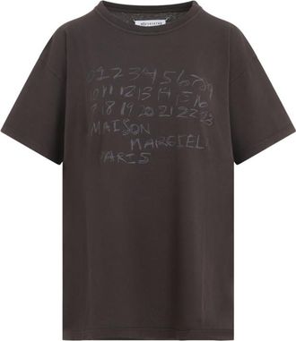 Maison Margiela Brown Numerical Print T-Shirt