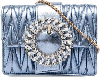 Miu Miu Pre-owned Miu Miu Mini Matelasse Metallic Nappa Crystal Embellished Crossbody Ladies W91C9O30DI537M2I
