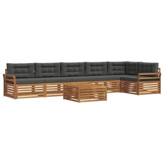 vidaXL Conjunto De Sof&aacute;s De Exterior 7 Pcs Natural Y Antracita Vidaxl
