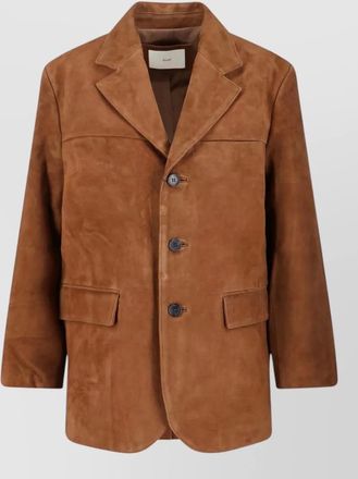 Dunst leather single breasted coat