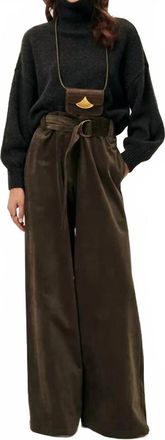 Sessun Darm Velvet Trousers In Lichen