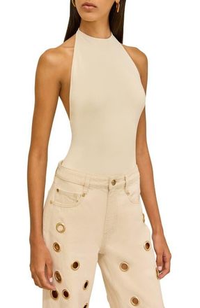 Cult Gaia Minnie Halter Bodysuit in Off White at Nordstrom, Size X-Small