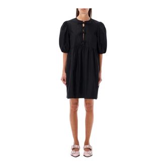 Ganni Dames, Jurken, Zwart, Maat: S