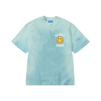 Market Mens Smiley Upside Down Lockup T-Shirt In Retro Blue