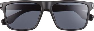 Hurley 56mm Flat Top Polarized Square Sunglasses in Black at Nordstrom Rack