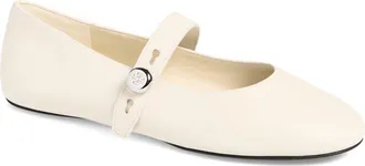 Tory Burch Romy Mary Jane Flat in Light Cream at Nordstrom, Size 9.5