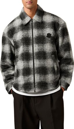 Reiss Barton Graphic Fleec Shirt Jacket in Black/White at Nordstrom, Size Xx-Large