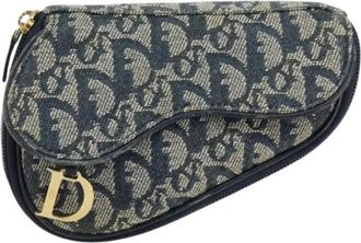 Dior Pre-owned Mini Bags, female, Blue, Size: ONE SIZE Pre-owned Vintage Saddle Coin Purse