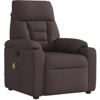 vidaXL Vidaxl - Sill&oacute;n De Masaje Reclinable De Tela Marr&oacute;n Oscuro