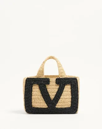 Valentino Garavani Valentino Garavani Viva Superstar Small Shopping Bag In Raffia Wo