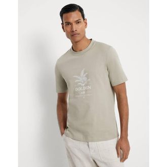 Brunello Cucinelli Mens Jackfruit Cotton Graphic Crew Neck Shirt, Size XXL