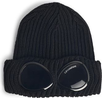C.P. Company C.P. Gorro de lana negra de la empresa lente