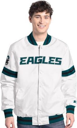 Starter Mens Starter White Philadelphia Eagles Scout Full-Snap Varsity Jacket at Nordstrom, Size Xxx-Large