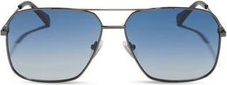 DIFF Eyewear 59mm Leo Navigator Sunglasses in Gunmetal at Nordstrom Rack