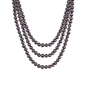 Splendid Pearls Endless Pink 80 Freshwater Pearl Necklace