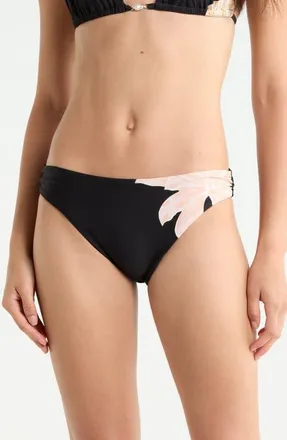 Sanctuary Side Shirred Hipster Bikini Bottoms in Black at Nordstrom, Size X-Large