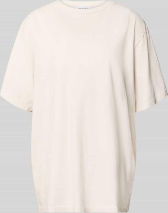 Oh April Oversized T-Shirt mit Label-Stitching in Offwhite, Gr&ouml;&szlig;e XL