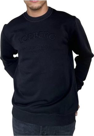 Iceberg Logo Milano Zwarte Trui - Heren - Sweatshirts - Zwart - XS - Hoodies & sweatvesten