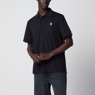 Moncler Polo nera con patch logo