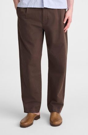 Madewell Pleated Chino Pants in Chocolate at Nordstrom, Size 30