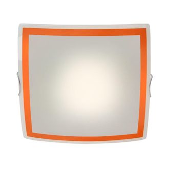 Tosel L&aacute;mpara de techo metal Alt.10cm aluminio ;Pantalla: naranja