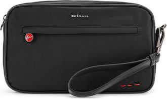 Kiton Nylon Clutch Bag With Iconic Logo Embroidery