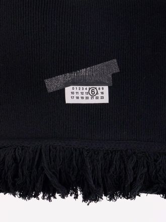Maison Margiela Mens Scarf Wool-Blend Black Scarfs