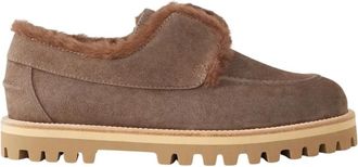 Le Silla Yacht Shearling Loafers - Dames - Winterlaarzen - Bruin - 37 EU - Leer - Schoenen