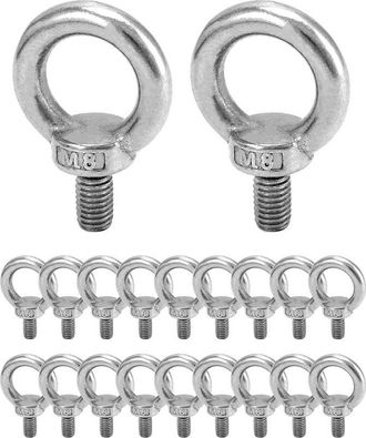 OEM 20 Anillos De Elevaci&oacute;n M8, Pernos De Ojo M8 Con Rosca Macho, Para Pernos Marinos Y Equipos De Elevaci&oacute;n De Ingenier&iacute;a (120 Kg)