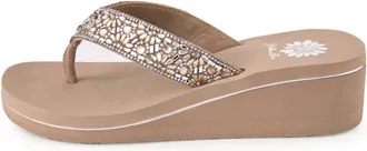 Yellow Box Womens Savira Wedge Sandal In Taupe