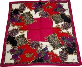 Celine Pre-owned Scarves, female, Red, Size: ONE SIZE Pre-owned Silk Scarf