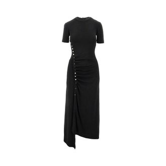 Paco Rabanne Gathered jersey dress Woman 38