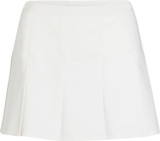 Patou Minigonna plissettata in gabardine - Bianco